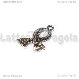 Ciondolo Sciarpa double-face in metallo argento antico 23.5x16.5mm