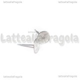 5 Paia di Perni a base piatta 8mm Acciaio Inox con gommini