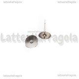 Coppia di Perni a base piatta 8mm Acciaio Inox con gommini