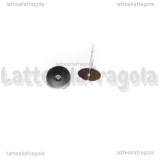 Coppia di Perni a base piatta 8mm Acciaio Inox con gommini