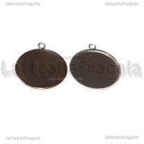 Base tonda in Acciaio Inox per cammei 35mm