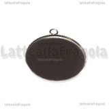 Base tonda in Acciaio Inox per cammei 35mm
