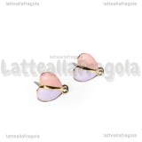 Orecchini a perno Cuori in metallo dorato smaltato 12x11mm