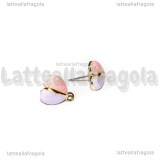 Orecchini a perno Cuori in metallo dorato smaltato 12x11mm