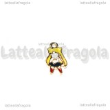 Charm Sailor Moon in metallo dorato smaltato 14x8mm