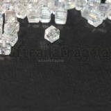 20 Cubi Sfaccettati in vetro Cristal AB 4x4mm
