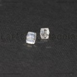 20 Cubi Sfaccettati in vetro Cristal AB 4x4mm