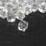 20 Cubi Sfaccettati in vetro Cristal AB 6x6mm