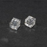 20 Cubi Sfaccettati in vetro Cristal AB 6x6mm