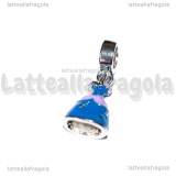 Ciondolo Vestito di Cenerentola 3D in metallo argentato smaltato 25x10mm