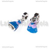 Ciondolo Vestito di Cenerentola 3D in metallo argentato smaltato 25x10mm