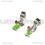 Ciondolo Vestito Trilly 3D in metallo argentato smaltato 25x10mm
