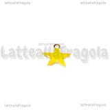Charm Stella in ottone dorato smaltato giallo 10.5x10mm