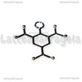 Ciondolo Molecola  Dinamite TNT in metallo argentato 28x28mm