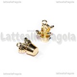 Ciondolo Cactus in vaso 3D in metallo gold plated 15x11mm