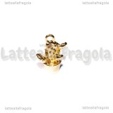Ciondolo Cactus in vaso 3D in metallo gold plated 15x11mm