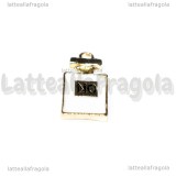 Charm Profumo in metallo dorato smaltato 20x10mm