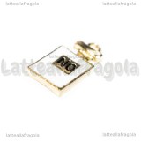 Charm Profumo in metallo dorato smaltato 20x10mm