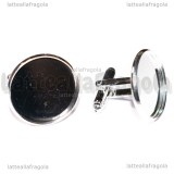 Gemelli in metallo Silver Plated con base cammeo da 20mm