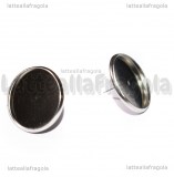 Coppia Orecchini a perno in Acciaio Inox con base 18mm