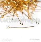 50 Chiodi o spilli in acciaio inox dorato con asola 30x0.6mm