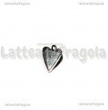 Ciondolo Cuore 3D componibile in metallo argentato 10x10mm