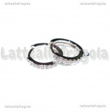 Creole in Ottone argentato e Cubic Zirconia 16x14mm
