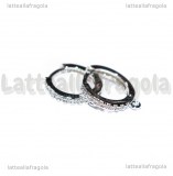 Creole in Ottone argentato e Cubic Zirconia 16x14mm
