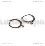 Creole in Ottone argentato e Cubic Zirconia 16x14mm