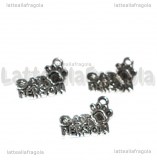 Ciondolo Cat Person in metallo argento antico 18x13mm