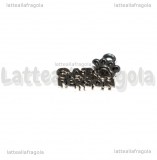 Ciondolo Cat Person in metallo argento antico 18x13mm