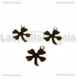 Charm Quadrifoglio in acciaio dorato 12x10mm