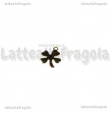 Charm Quadrifoglio in acciaio dorato 12x10mm