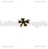 Charm Quadrifoglio in acciaio dorato 12x10mm