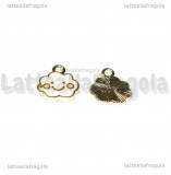 Charm Nuvola in metallo dorato smaltato 13x12mm