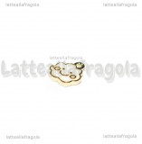 Charm Nuvola in metallo dorato smaltato 13x12mm