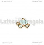 Charm Carrozza di Cenerentola in metallo dorato smaltato 13x12mm