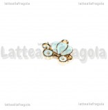 Charm Carrozza di Cenerentola in metallo dorato smaltato 13x12mm