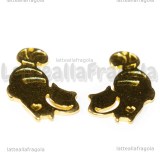 Ciondolo Stregatto in metallo Gold Plated 29x17mm