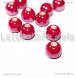 5 Perle in Ceramica Rossa 8mm