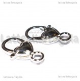 Gancio Cuore in metallo Silver Plated 26.5x14mm