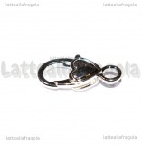 Gancio Cuore in metallo Silver Plated 26.5x14mm