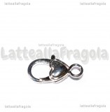 Gancio Cuore in metallo Silver Plated 26.5x14mm
