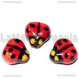 Coccinella in ceramica foro passante 16x16mm