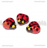 Coccinella in ceramica foro passante 16x16mm