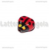 Coccinella in ceramica foro passante 16x16mm