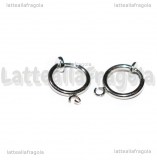 Creole in Ottone argentato per lobi senza foro 11mm