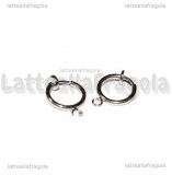 Creole in Ottone argentato per lobi senza foro 11mm