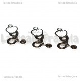 Ciondolo Stetoscopio in metallo argento antico 25.5x15mm