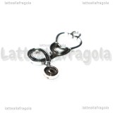 Ciondolo Stetoscopio in metallo argento antico 25.5x15mm